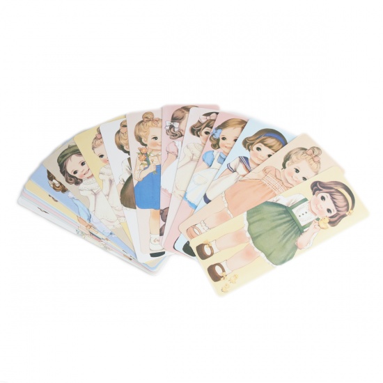 Immagine di Carta Segnalibro Rettangolo Multicolore Ragazza 5.5cm x 4.3cm, 2 Seri ( 30 pz/Scatola)