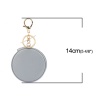 Picture of PU Leather Keychain & Keyring Gold Plated Gray Mirror 14cm x 8cm, 1 Piece