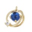 Picture of Brass Galaxy Charms 18K Real Gold Plated Blue Planet Clear Rhinestone 15mm x 12mm, 1 Piece