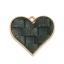 Picture of Zinc Based Alloy & PU Charms Heart Gold Plated Army Green Grid Checker 25mm x 23mm, 5 PCs
