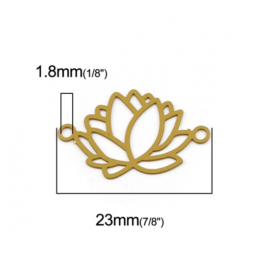 Picture of Brass Filigree Stamping Connectors Flower Ginger 23mm x 14mm, 10 PCs                                                                                                                                                                                          