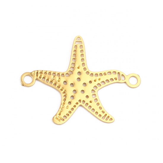 Picture of Brass Filigree Stamping Connectors Star Fish Gold Plated 17mm x 13mm, 50 PCs                                                                                                                                                                                  