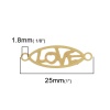 Picture of Brass Filigree Stamping Connectors Oval Gold Plated Initial Alphabet/ Capital Letter Message " LOVE " Hollow 25mm x 8mm, 20 PCs                                                                                                                               