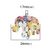 Immagine di Ottone Filigree Stamping Connettore Elefante Multicolore Pittura 24mm x 23mm, 10 Pz