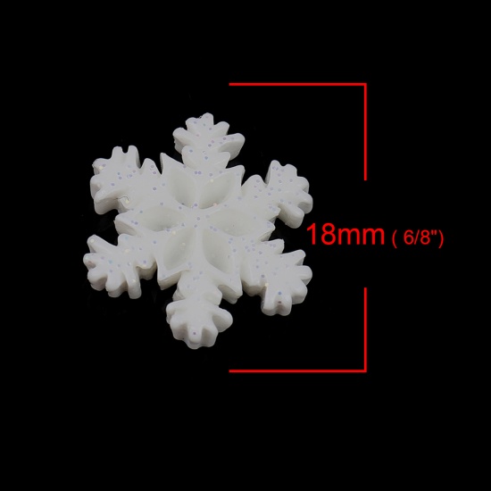 Picture of Resin Embellishments Christmas Snowflake White 18mm x 16mm, 20 PCs