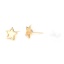Immagine di Ottone Orecchino 18K Vero Oro Placcato Stella a Cinque Punte W/ Loop (Adatto 6.6mm x 6.6mm) 10mm x 10mm, Dimensione di Posta / Cavo: (21 misura), 2 Pz