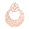 Image de Pendentifs Estampe en Filigrane en Laiton Ovale Or Rose Creux 3.2cm x 2.4cm, 10 Pcs
