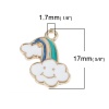 Immagine di Lega di Zinco Tempo Collezione Charms Arcobaleno Oro Placcato Multicolore Nuvole Smalto 17mm x 12mm , 10 Pz