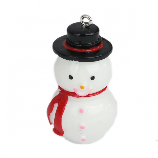 Изображение Смола Подвески Рождественский Снеговик Разноцветный 4.1см x 2.2см, 10 ШТ