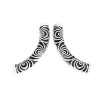 Picture of Zinc Based Alloy Spacer Beads Curved Tube Antique Silver Color Circle About 5.2cm x 1.6cm, Hole: Approx 6.3mm, 5 PCs