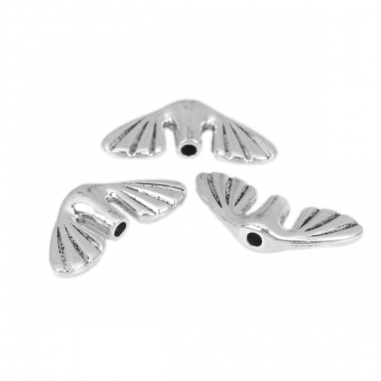 Immagine di Lega di Zinco Perline Fishtail Argento Antico Circa 27mm x 12mm, Foro:Circa 2.3mm, 25 Pz