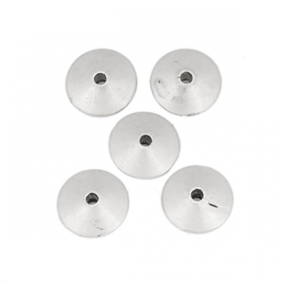 Picture of Zinc Based Alloy Spacer Beads Flat Round Antique Silver Filled 11mm, Hole: Approx 1.7mm, 5 PCs