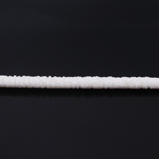 粘土 Katsuki ビーズ 円形 オフホワイト 約 4mm直径、 穴：約 1.1mm、 長さ： 40.5cm - 40cm、 3 連 （約 330 - 350PCS /一連） の画像