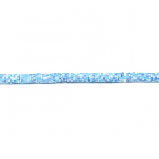 Immagine di Argilla Katsuki Perline Tondo Blu Circa 4mm Dia, Foro: Circa 1.1mm, lunghezza: 40.5cm - 40cm, 3 Fili (Circa 330 - 350 Pezzi/Treccia)