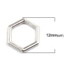 Picture of Zinc Based Alloy Connectors Dainty Beehive Real Platinum Plated Hexagon Hollow 12mm x 10mm, 10 PCs