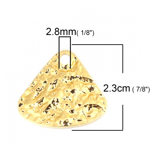 Immagine di Lega di Zinco Charms Triangolo Oro Placcato Striscia 2.3cm x 2.1cm , 10 Pz