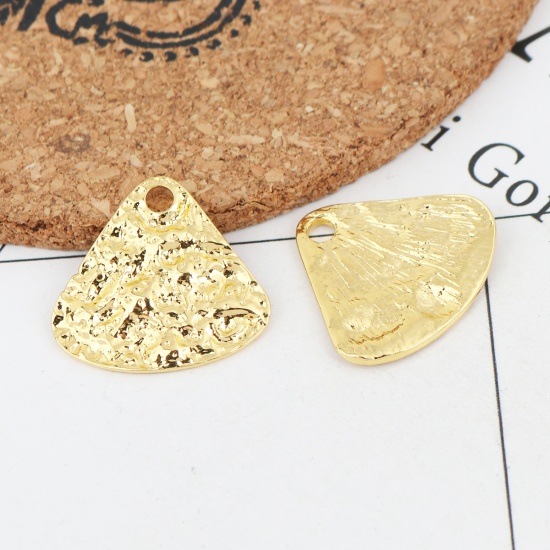 Immagine di Lega di Zinco Charms Triangolo Oro Placcato Striscia 2.3cm x 2.1cm , 10 Pz