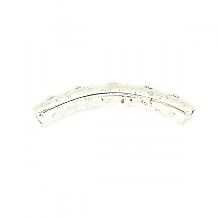 Zinc Based Alloy Spacer Beads Curved Tube Antique Silver Color About 46mm x 11mm, Hole: Approx 4.1mm, 5 PCs