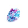 Picture of Glass Beads Drop Blue & Fuchsia Spot About 11mm x 8mm, Hole: Approx 1.3mm, 50 PCs