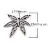 Picture of Zinc Based Alloy Charms Maple Leaf Antique Silver Hollow 29mm x 25mm, 20 PCs