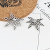 Picture of Zinc Based Alloy Charms Maple Leaf Antique Silver Hollow 29mm x 25mm, 20 PCs