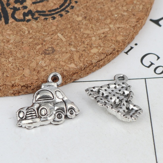 Picture of Zinc Based Alloy Travel Charms Car Antique Silver 19mm x 16mm, 30 PCs