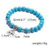 Imagen de Natural Gema Dainty Bracelets Delicate Bracelets Beaded Bracelet Azul Elefante Elástico 17cm longitud, 1 Unidad
