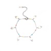 Picture of Stainless Steel Charm Bracelets Silver Tone Multicolor Hamsa Symbol Hand Enamel 17.5cm(6 7/8") long, 1 Piece