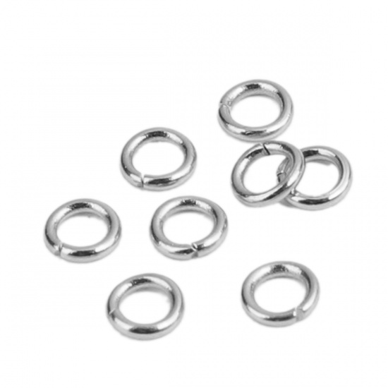 Picture of (20 gauge) Stainless Steel Open Jump Rings Findings Circle Ring Silver Tone 4mm Dia., 500 PCs