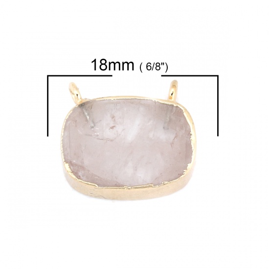 Picture of (Grade A) Quartz Rock Crystal ( Natural ) Connectors Oval Gold Plated Translucent 18mm x 16mm, 1 Piece