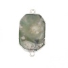Picture of Stone ( Natural ) Connectors Irregular Silver Tone Sage Green 4.1cm x 2.2cm, 1 Piece