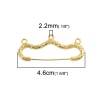 Immagine di Lega di Zinco Spilla Gancio per Vestiti Oro Placcato Striscia Disegno W/ Loop 4.6cm x 2cm, 10 Pz