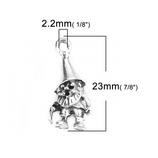 Picture of Zinc Based Alloy Charms Monster Antique Silver 23mm x 11mm, 30 PCs