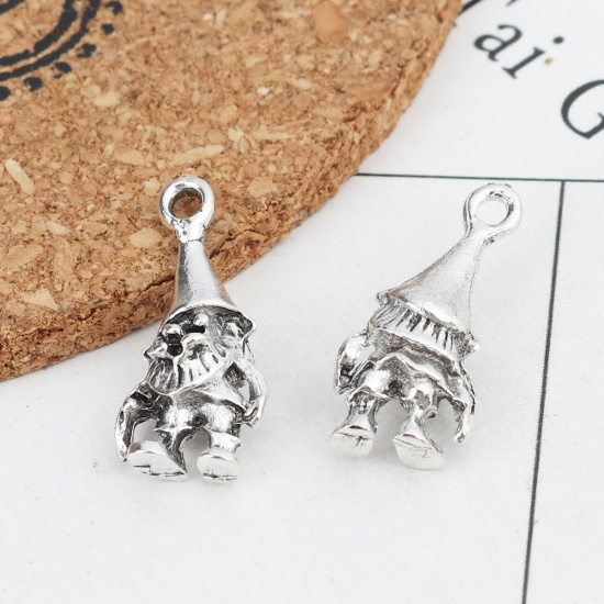 Picture of Zinc Based Alloy Charms Monster Antique Silver 23mm x 11mm, 30 PCs
