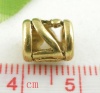 Picture of Zinc Based Alloy European Style Large Hole Charm Beads Gold Tone Antique Gold Flower Hallow 8x7mm, 30 PCs