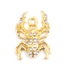 Picture of Zinc Based Alloy Charms Halloween Spider Animal Gold Plated Micro Pave White Rhinestone 22mm x 16mm, 2 PCs