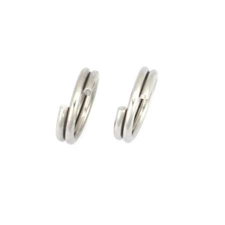 Picture of 200 PCs 6mm Dia., 0.7mm(21 gauge) 304 Stainless Steel Double Split Jump Rings Findings For Jewelry Making Silver Tone Round