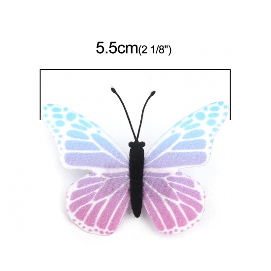 Bild von Stoff Ätherisch Schmetterling Brosche Zufällig Mix 5.5cm x 4.2cm, 1 Stück
