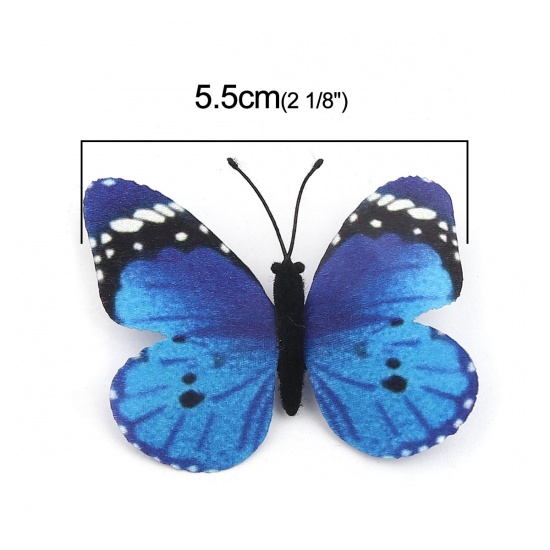 Изображение ткань Эфирный Бабочка Основы для Брошей Разноцветный 5.5см x 4.2см, 1 ШТ