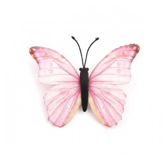 Image de Broche Epingle en Textile Papillon Éthéré Multicolore 5.5cm x 4.2cm, 1 Pièce