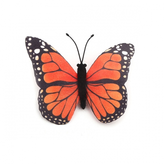 Изображение ткань Эфирный Бабочка Основы для Брошей Разноцветный 5.5см x 4.2см, 1 ШТ