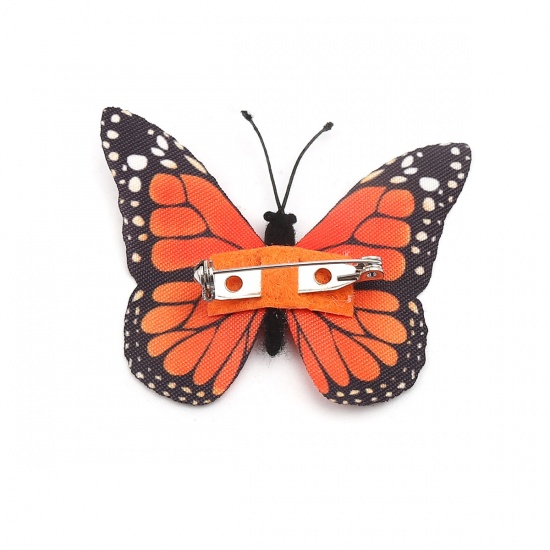 Bild von Stoff Ätherisch Schmetterling Brosche Bunt 5.5cm x 4.2cm, 1 Stück