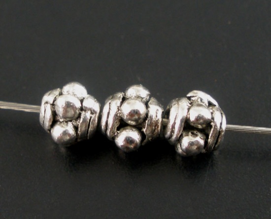 Immagine di Gioielli Oceano Lega di Zinco Perle di Semi Stella Argento Antico Nulla Disegno Circa 4x4mm, Foro:Circa 1.1mm, 300 Pz