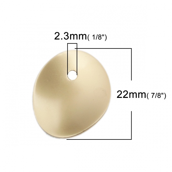 Immagine di Lega di Zinco Charms Ovale Oro Opaco 22mm x 19mm , 10 Pz