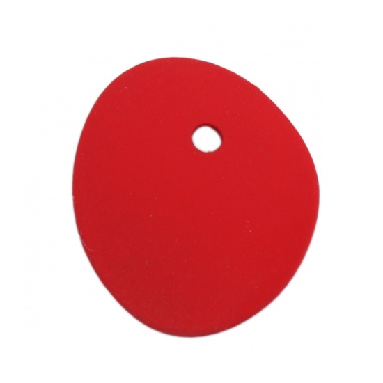 Immagine di Lega di Zinco Charms Ovale Rosso 22mm x 19mm , 10 Pz