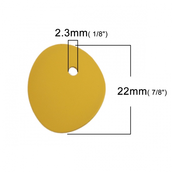 Immagine di Lega di Zinco Charms Ovale Giallo 22mm x 19mm , 10 Pz