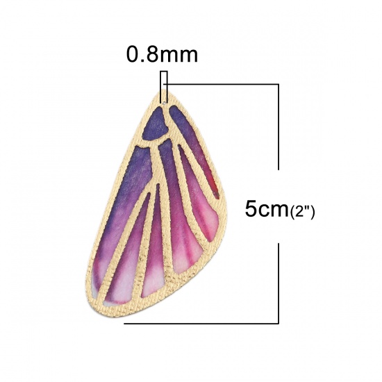 Immagine di Tessuto Ciondoli Ala della Farfalla Multicolore 5cm x 2.6cm, 5 Fogli