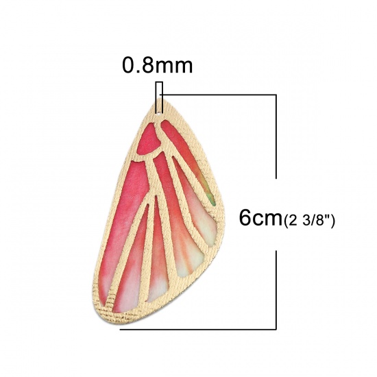Immagine di Tessuto Ciondoli Ala della Farfalla Multicolore 6cm x 3cm, 5 Fogli