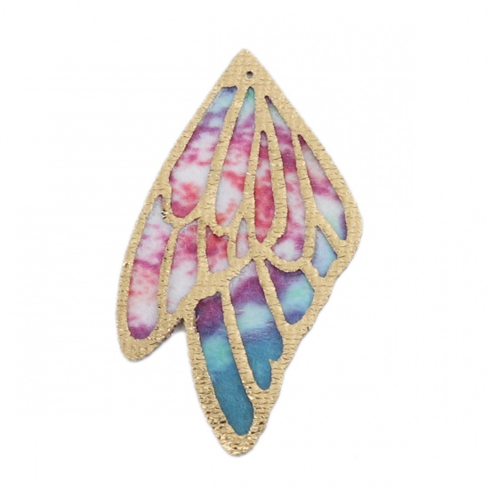 Immagine di Tessuto Ciondoli Ala della Farfalla Multicolore 4cm x 2.3cm, 5 Fogli