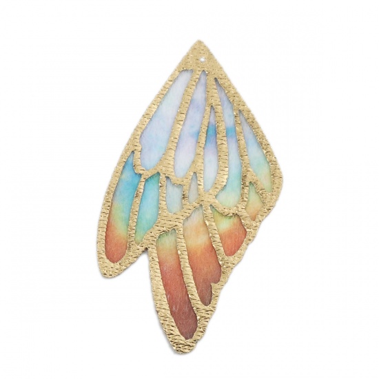Immagine di Tessuto Ciondoli Ala della Farfalla Multicolore 4cm x 2.3cm, 5 Fogli